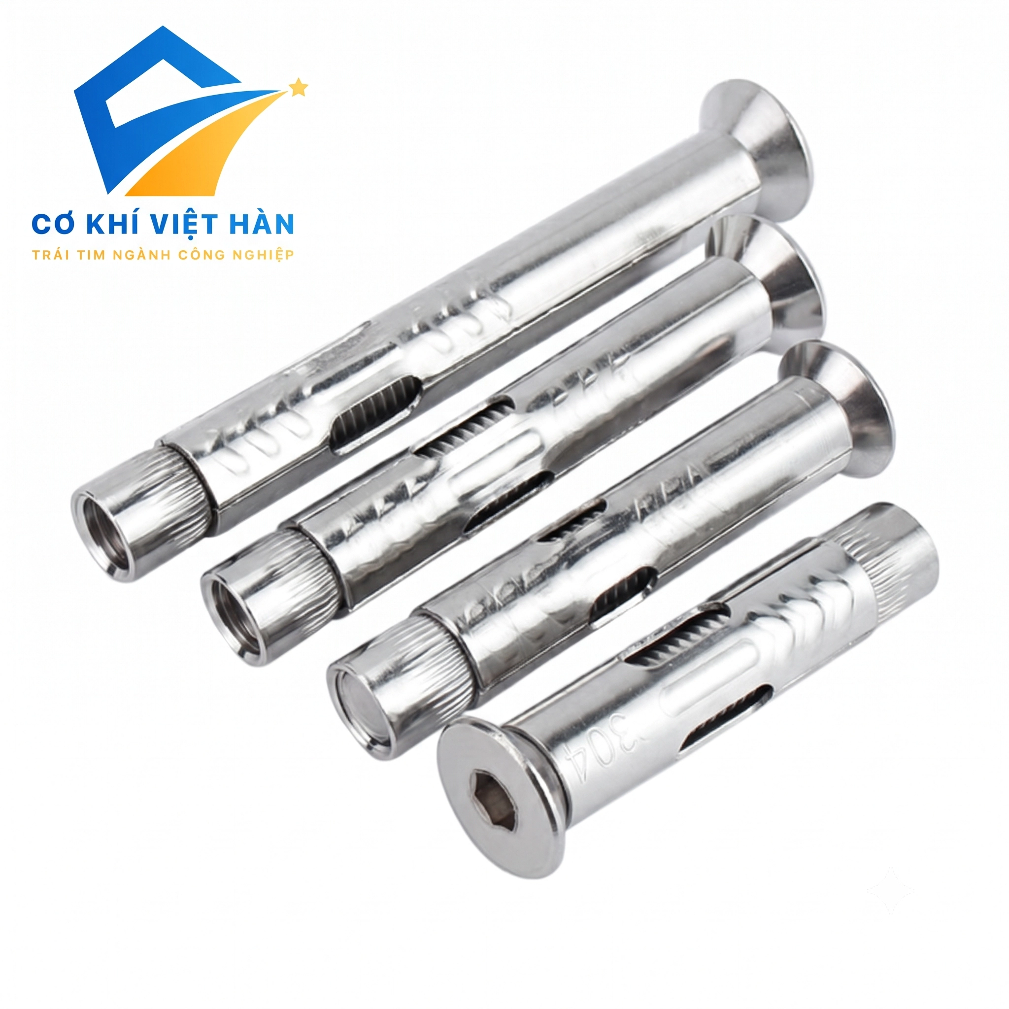 Vít nở inox đầu chìm M6x60 (tắc kê vít đầu bằng)