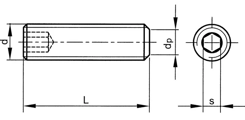 Vít Trí Lục Giác Đầu Bằng Inox (DIN 913)