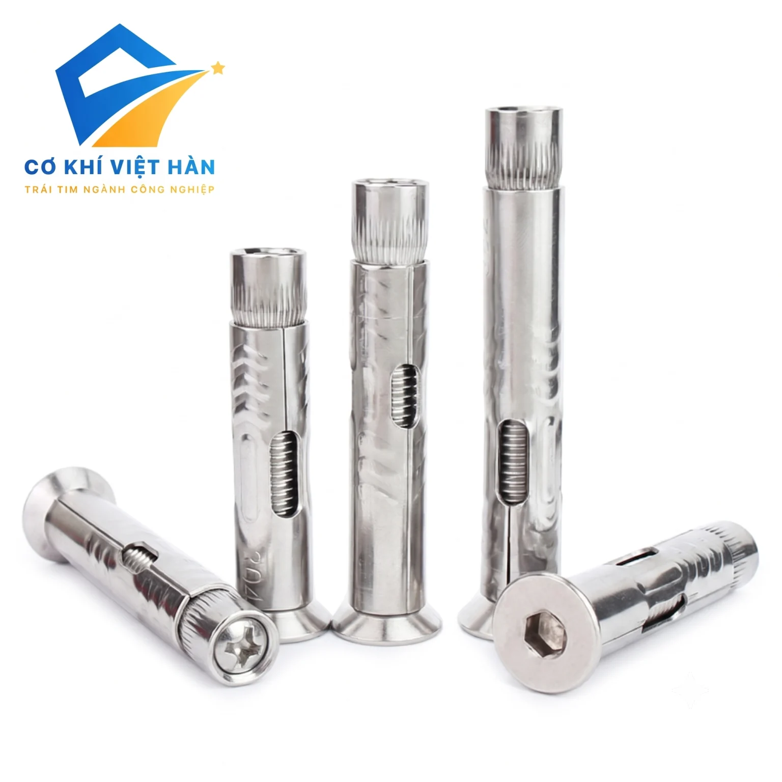 Vít nở inox đầu chìm (tắc kê vít đầu bằng)